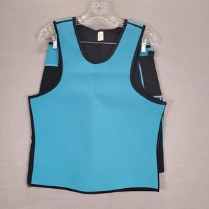 Sweat Vest Men T-shirt Sauna Suit Shaper Side Zip Burn Fat Waist Trainer…